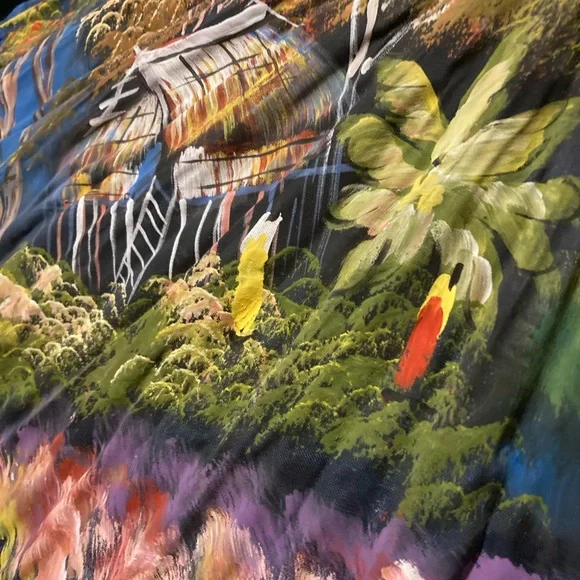 Silk Thai blue parasol/umbrella - Picture 12 of 16